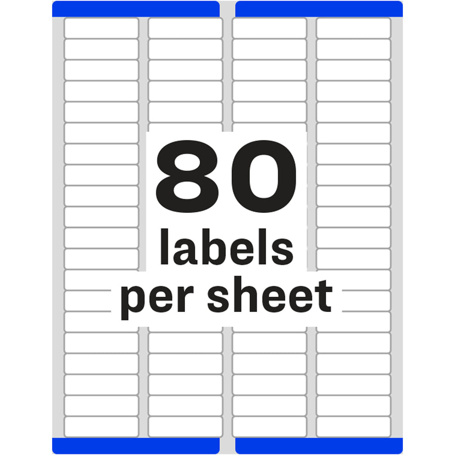 Image of Avery® Easy Peel White Address Labels W/ Sure Feed Technology, Inkjet Printers, 0.5 X 1.75, White, 80/sheet, 25 Sheets/pack