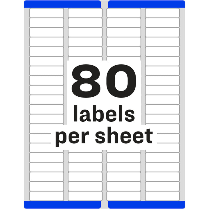 Image of Avery® Easy Peel White Address Labels W/ Sure Feed Technology, Inkjet Printers, 0.5 X 1.75, White, 80/sheet, 25 Sheets/pack