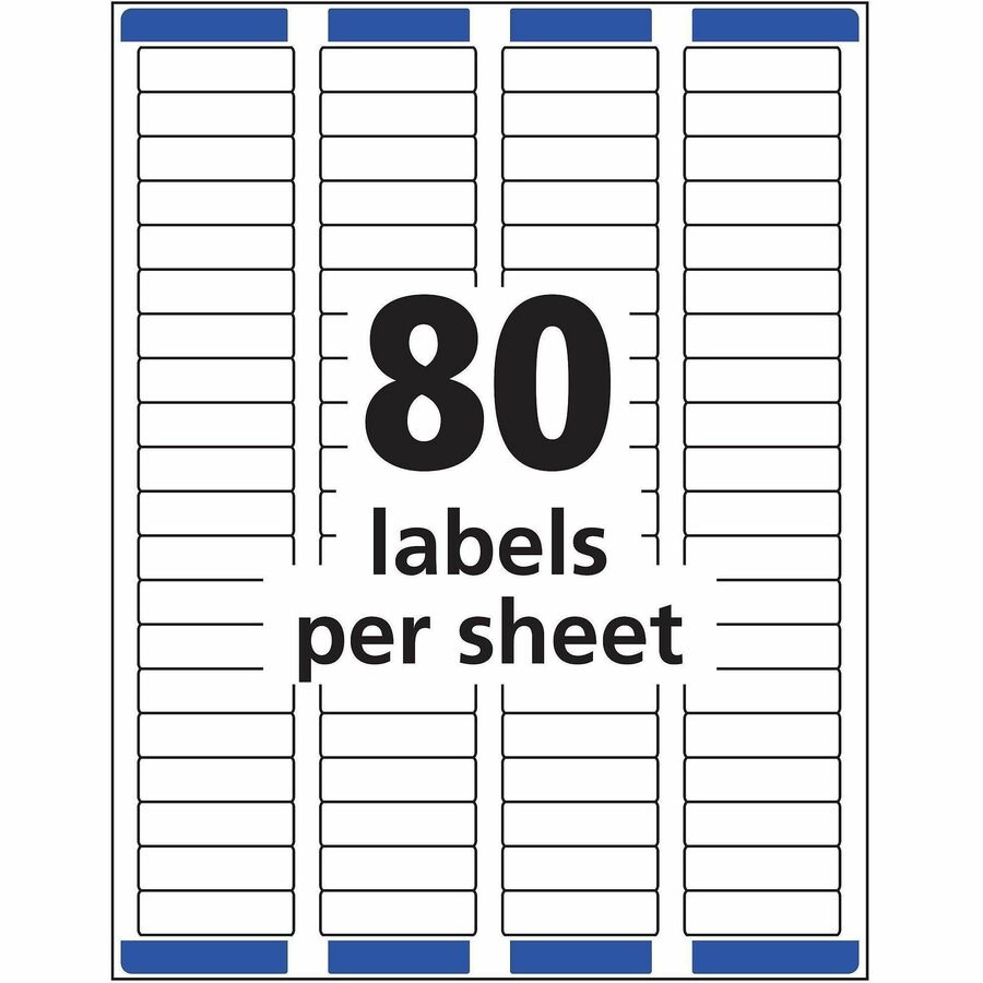 Image of Avery® Easy Peel White Address Labels W/ Sure Feed Technology, Inkjet Printers, 0.5 X 1.75, White, 80/sheet, 25 Sheets/pack