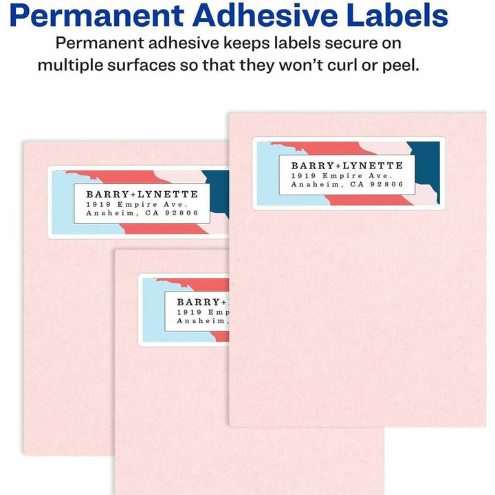 Image of Avery® Easy Peel White Address Labels W/ Sure Feed Technology, Inkjet Printers, 0.5 X 1.75, White, 80/sheet, 25 Sheets/pack