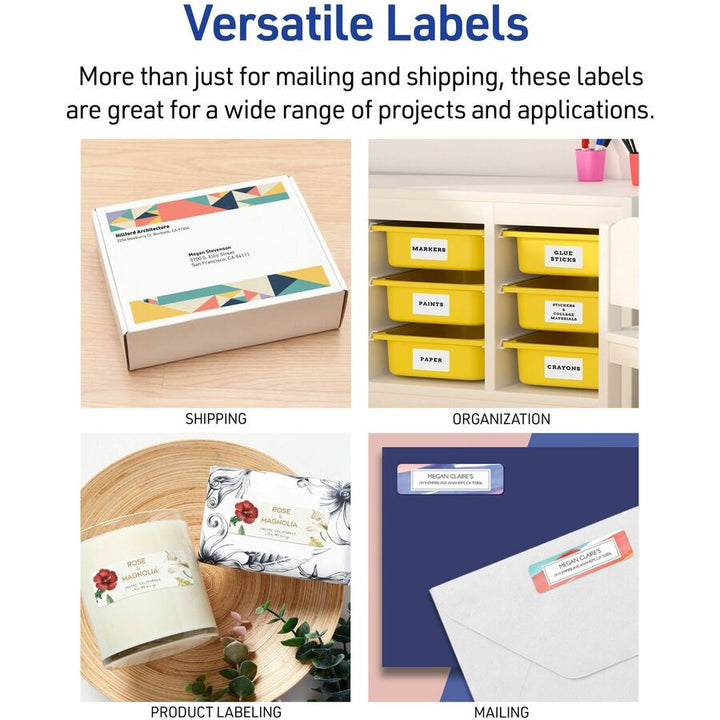 Image of Avery® Easy Peel White Address Labels With Sure Feed Technology, Inkjet Printers, 1 X 2.63, White, 30/sheet, 10 Sheets/pack