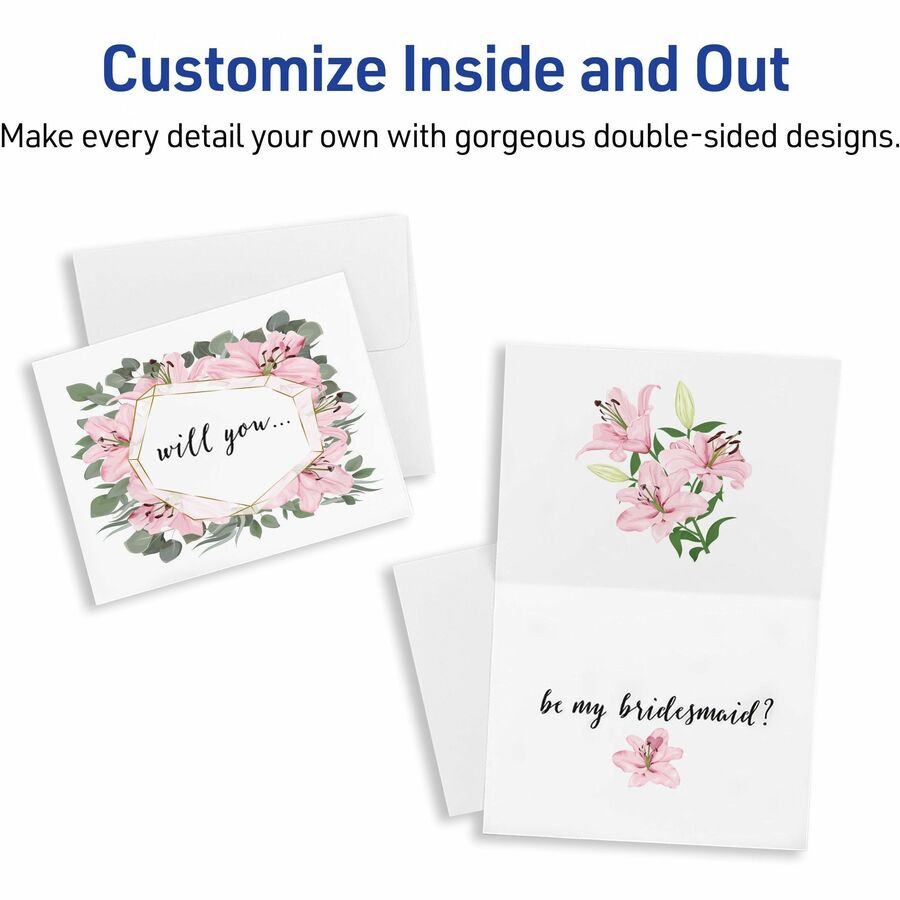 Image of Avery® Note Cards With Matching Envelopes, Inkjet, 85 Lb, 4.25 X 5.5, Matte White, 60 Cards, 2 Cards/sheet, 30 Sheets/pack
