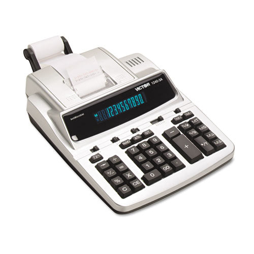 Image of Victor® 1240-3A 1240-3a Antimicrobial Printing Calculator, Black/red Print, 4.5 Lines/sec