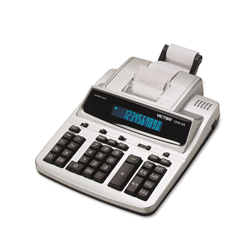 Image of Victor® 1240-3A 1240-3a Antimicrobial Printing Calculator, Black/red Print, 4.5 Lines/sec