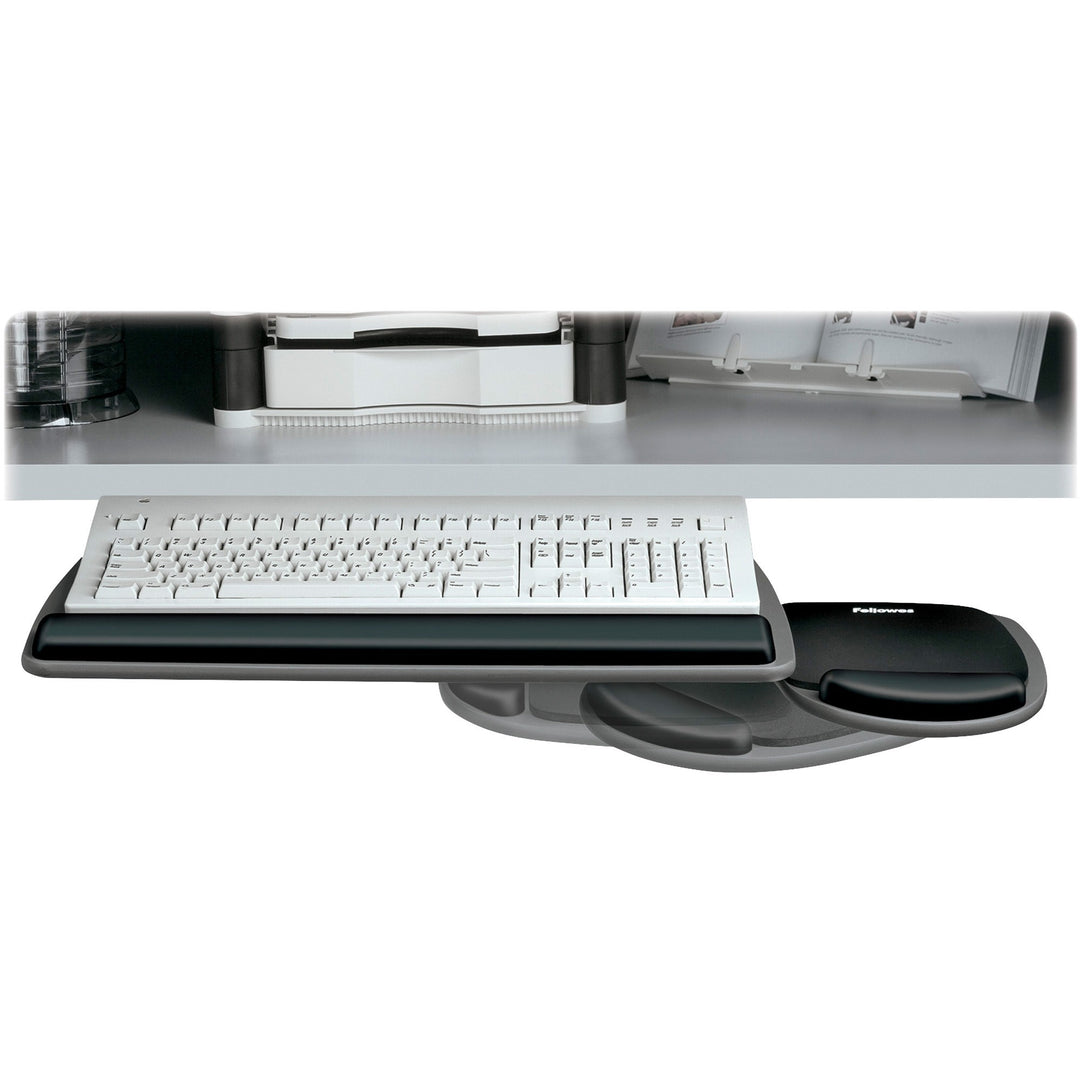 Image of Fellowes® Adjustable Standard Keyboard Platform, 20.25w X 11.13d, Graphite/black