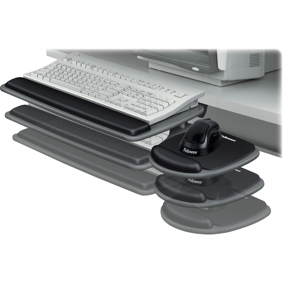 Image of Fellowes® Adjustable Standard Keyboard Platform, 20.25w X 11.13d, Graphite/black