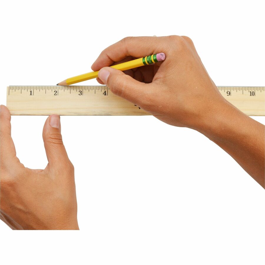 Image of Westcott® Wood Ruler With Single Metal Edge, Standard, 12" Long