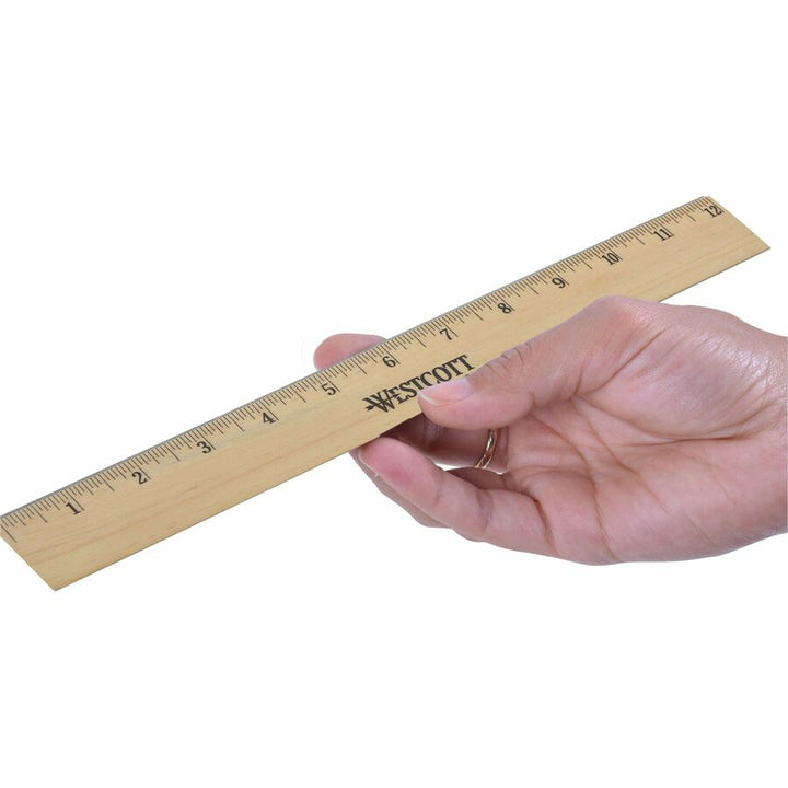 Image of Westcott® Wood Ruler With Single Metal Edge, Standard, 12" Long