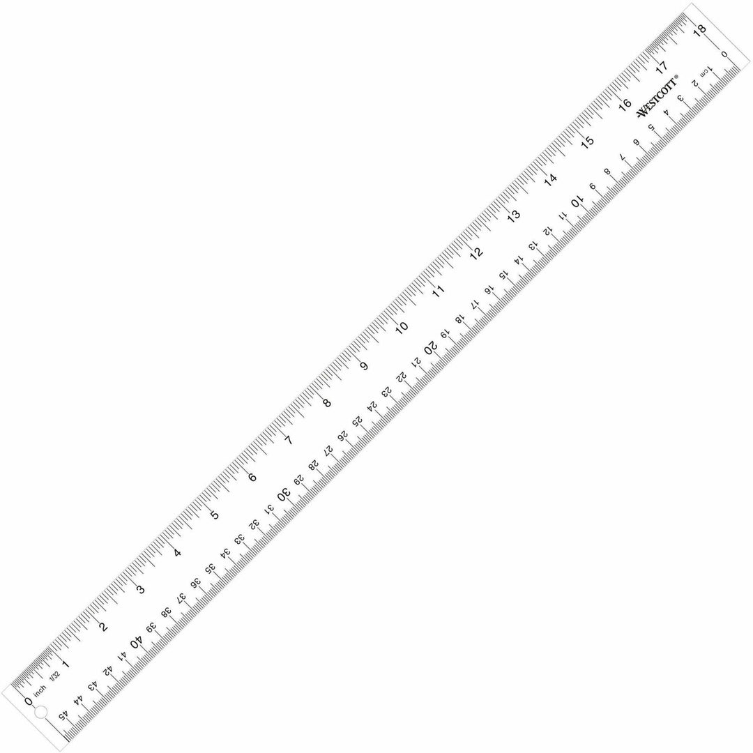 Image of Westcott® Clear Flexible Acrylic Ruler, Standard/metric, 18" Long, Clear