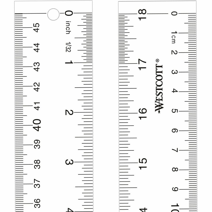 Image of Westcott® Clear Flexible Acrylic Ruler, Standard/metric, 18" Long, Clear