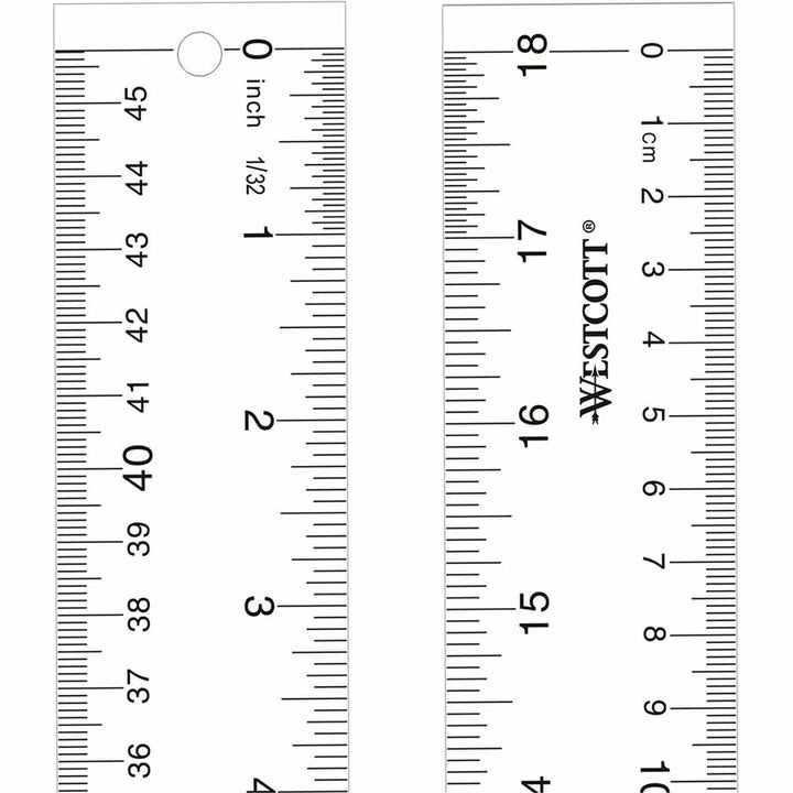 Image of Westcott® Clear Flexible Acrylic Ruler, Standard/metric, 18" Long, Clear