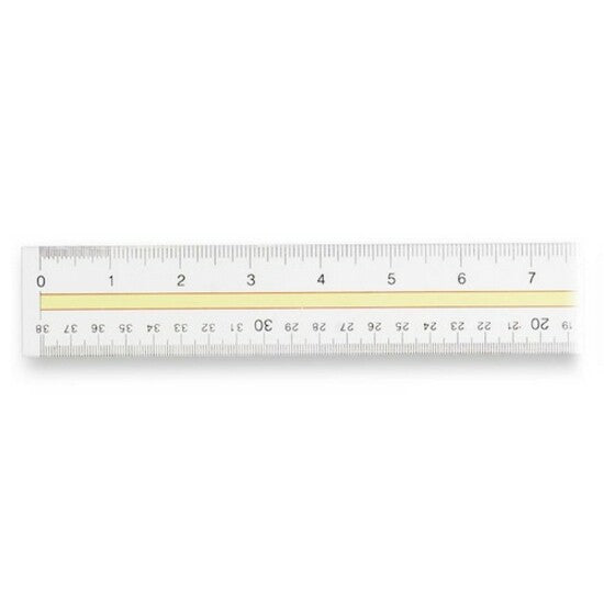 Image of Westcott® Acrylic Data Highlight Reading Ruler With Tinted Guide, 15" Long, Clear/yellow