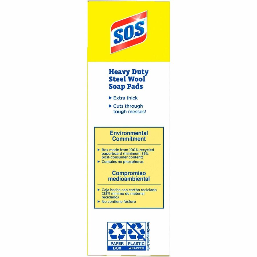 Image of Clorox® Scrub Pads w/Soap, Heavy-Duty, Steel Wool, 5"x4", 15/BX