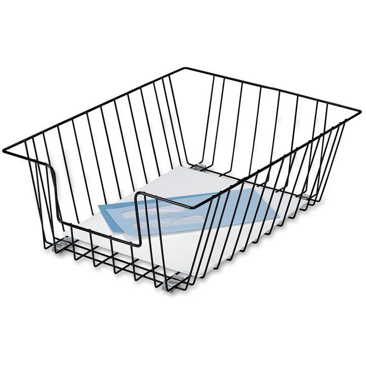 Image of Fellowes® Wire Desk Tray Organizer, 1 Section, Legal Size Files, 12" X 16.5" X 5", Black
