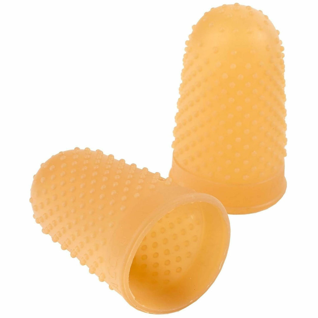 Image of ACCO S7054031 Rubber Finger Tips, #11 with 0.56" Diameter, Small Size, Rubber, Amber, 12 / Box