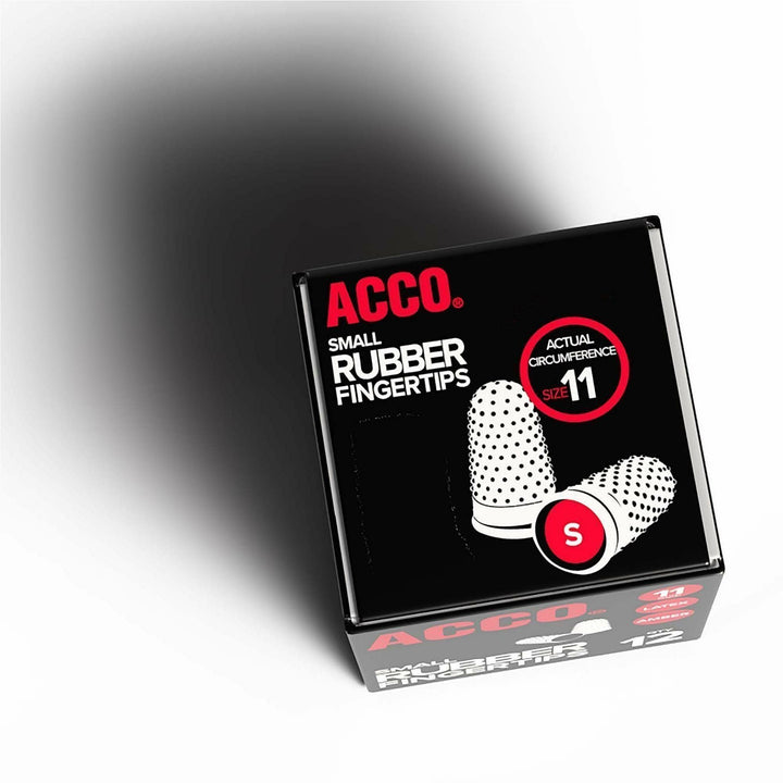 Image of ACCO S7054031 Rubber Finger Tips, #11 with 0.56" Diameter, Small Size, Rubber, Amber, 12 / Box