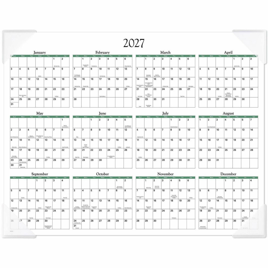 Image of AT-A-GLANCE® Seascape Panoramic Desk Pad, Seascape Panoramic Photography, 22 x 17, White Sheets, Clear Corners, 12-Month (Jan-Dec): 2025