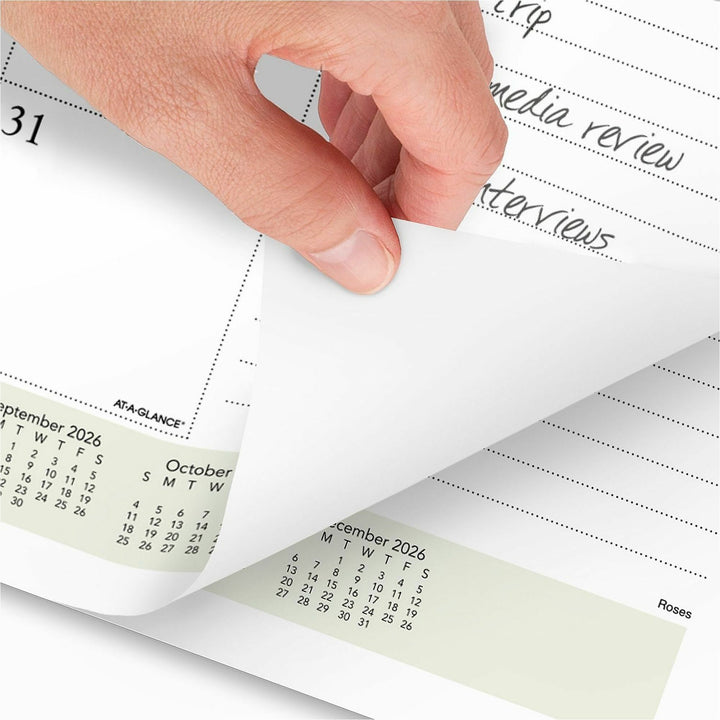 Image of AT-A-GLANCE® Desk Calendar Pad, Block, 12 Mth Jan-Dec, 22"x17", Floral