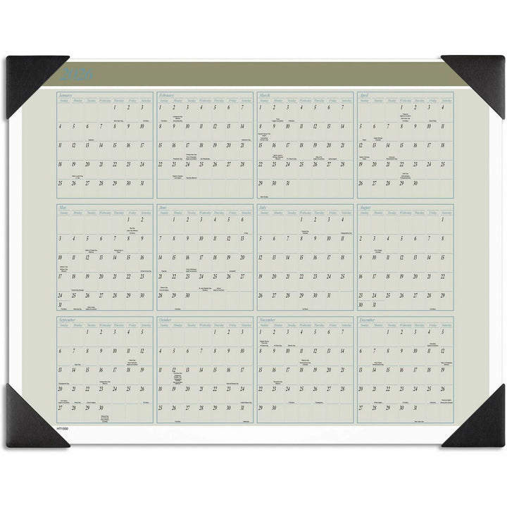 Image of AT-A-GLANCE® Executive Monthly Desk Pad Calendar, 22 x 17, White Sheets, Black Corners, 12-Month (Jan to Dec): 2025