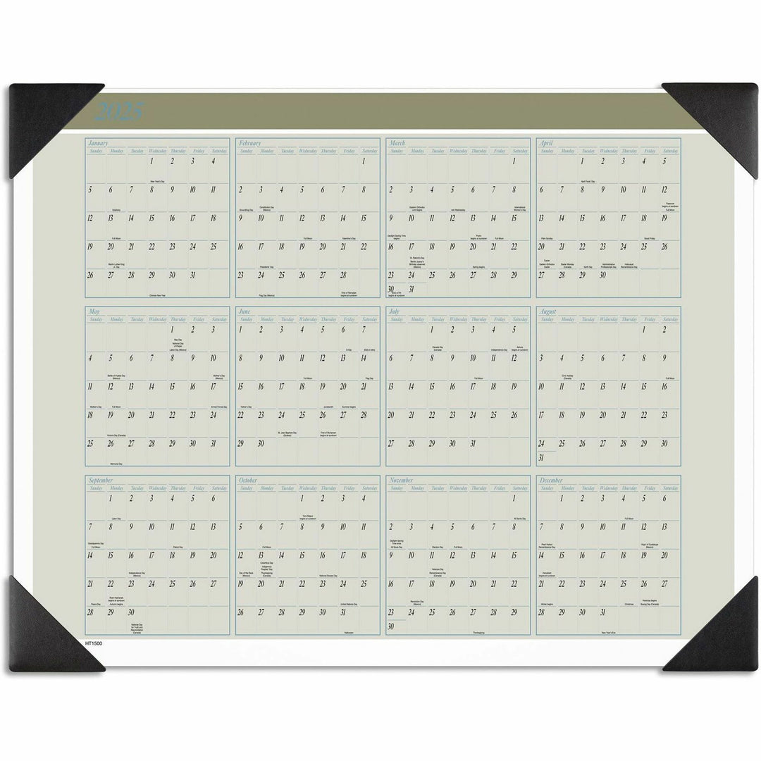 Image of AT-A-GLANCE® Executive Monthly Desk Pad Calendar, 22 x 17, White Sheets, Black Corners, 12-Month (Jan to Dec): 2025