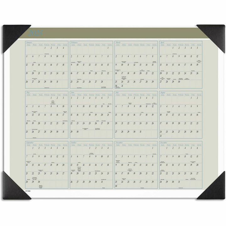 Image of AT-A-GLANCE® Executive Monthly Desk Pad Calendar, 22 x 17, White Sheets, Black Corners, 12-Month (Jan to Dec): 2025