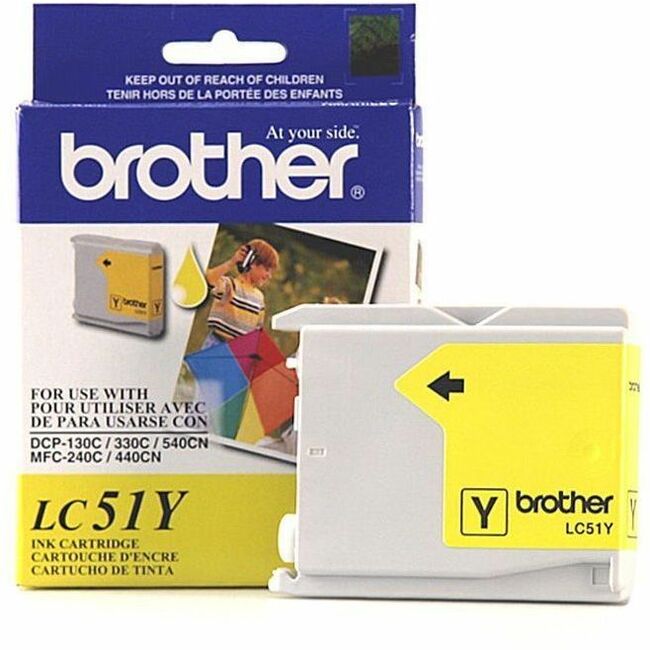 Image of Brother Innobella LC51Y LC51 Series Ink Cartridge, 400 Pages, 1 Each