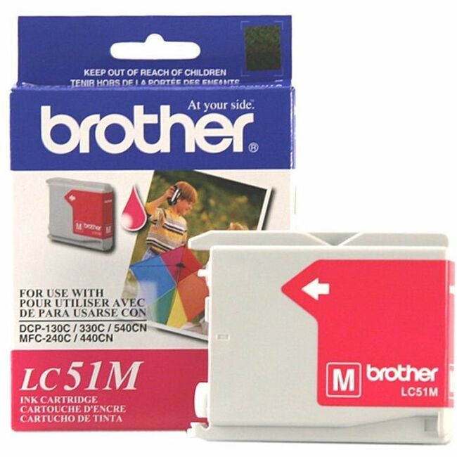Image of Brother Innobella LC51M LC51 Series Ink Cartridge, 500 Pages Black, 400 Pages Color, 1 Each