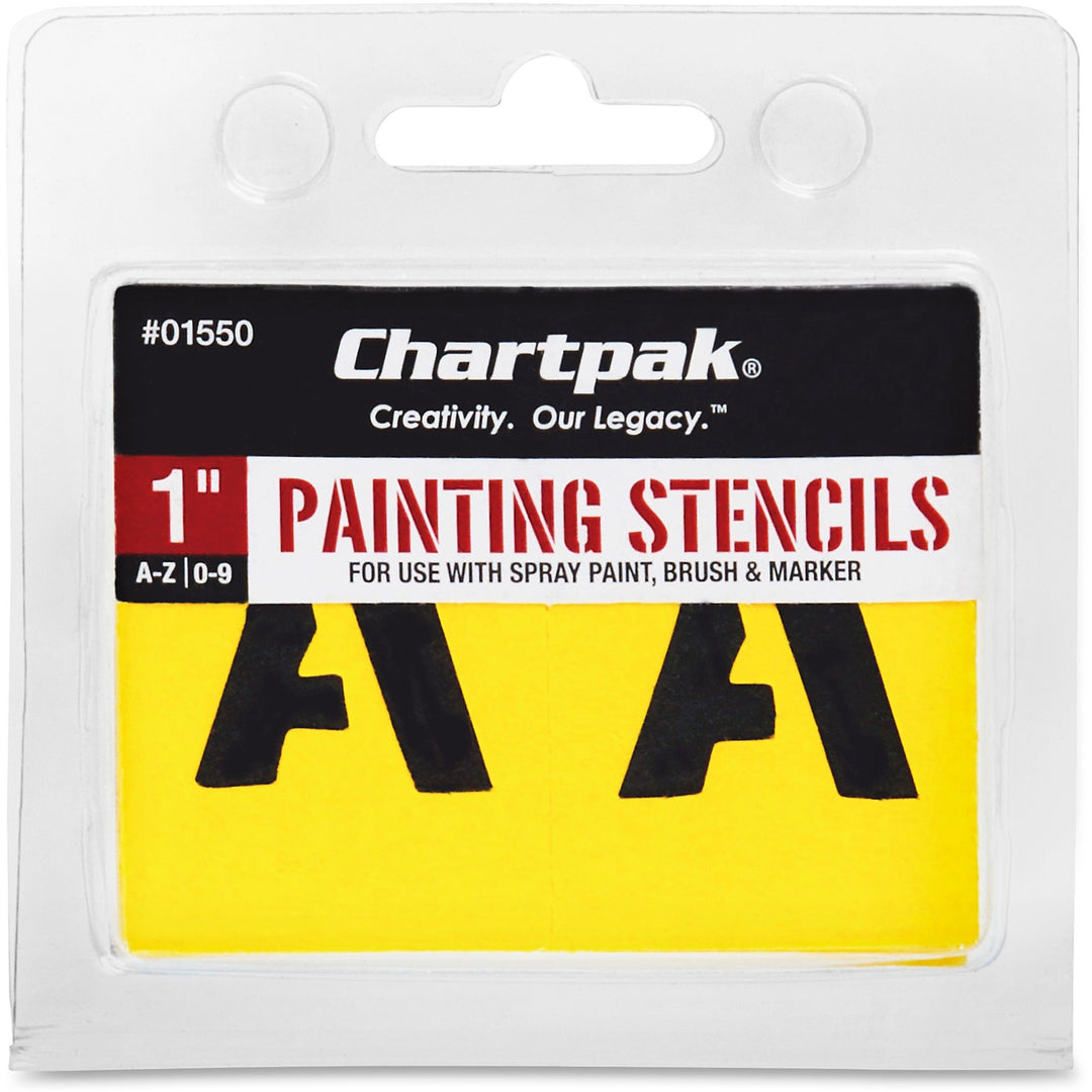 Image of Chartpak® Stencil Numbers/Letters, f/Painting, 1", 36/ST, Yellow