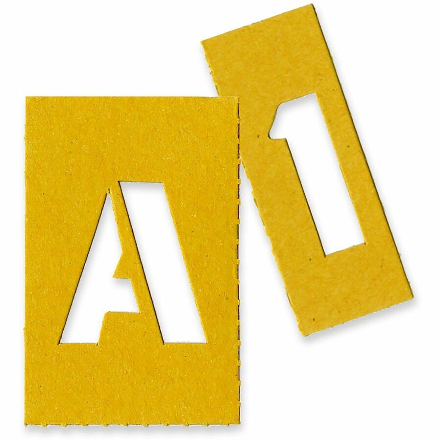 Image of Chartpak® Stencil Numbers/Letters, f/Painting, 1", 36/ST, Yellow