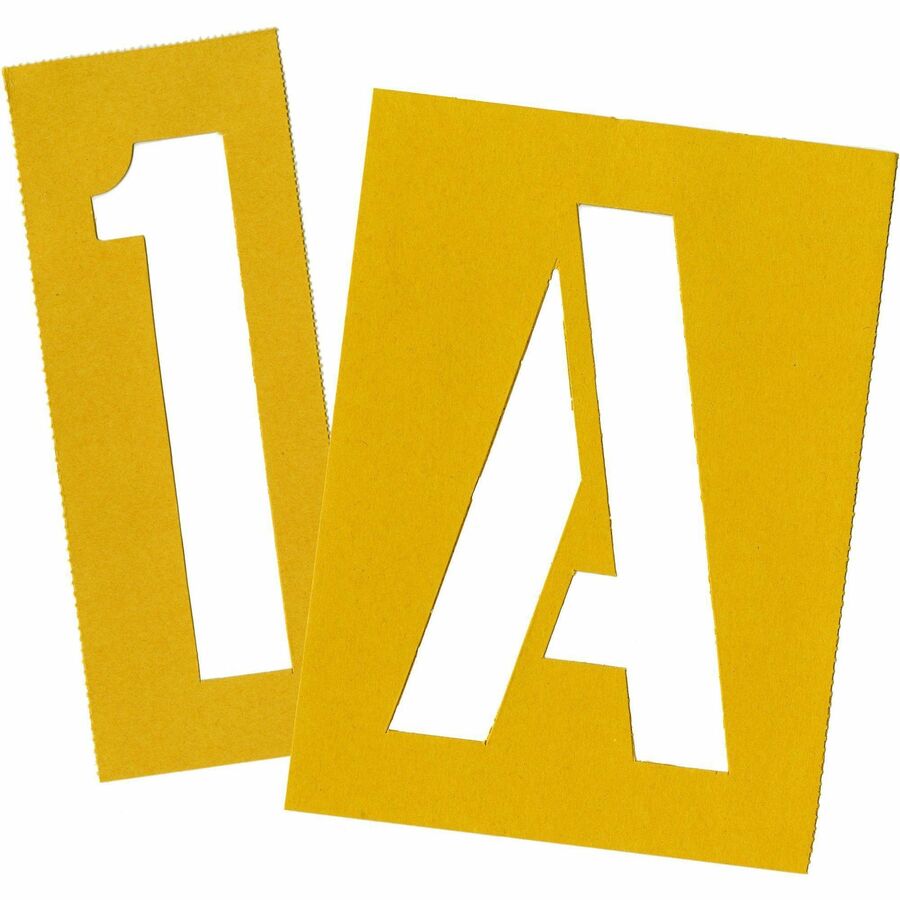 Image of Chartpak 01575 Painting Letters/Numbers Stencils, 6", Gothic, Yellow, 1 Set