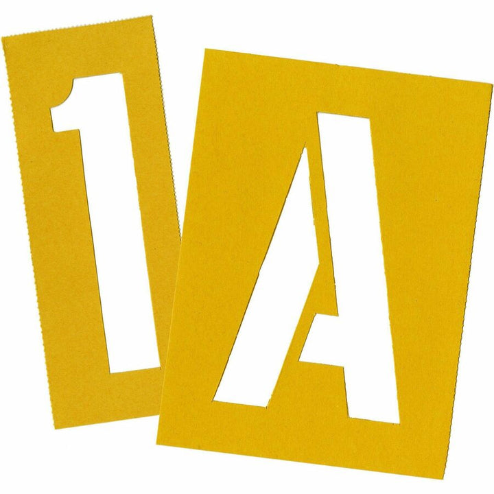 Image of Chartpak 01575 Painting Letters/Numbers Stencils, 6", Gothic, Yellow, 1 Set