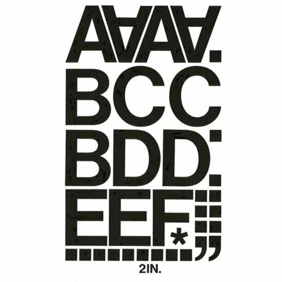 Image of Chartpak® Press-On Vinyl Self-Adhesive Numbers and Uppercase Letters, 2" Tall, Black Characters, 77/Pack