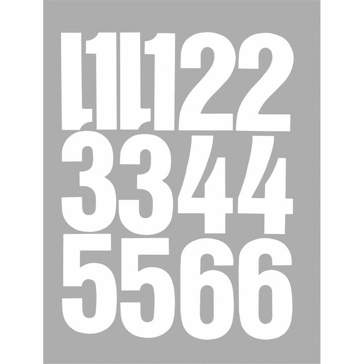Image of Chartpak® Numbers, Vinyl, Perm Adhesive, 4", White