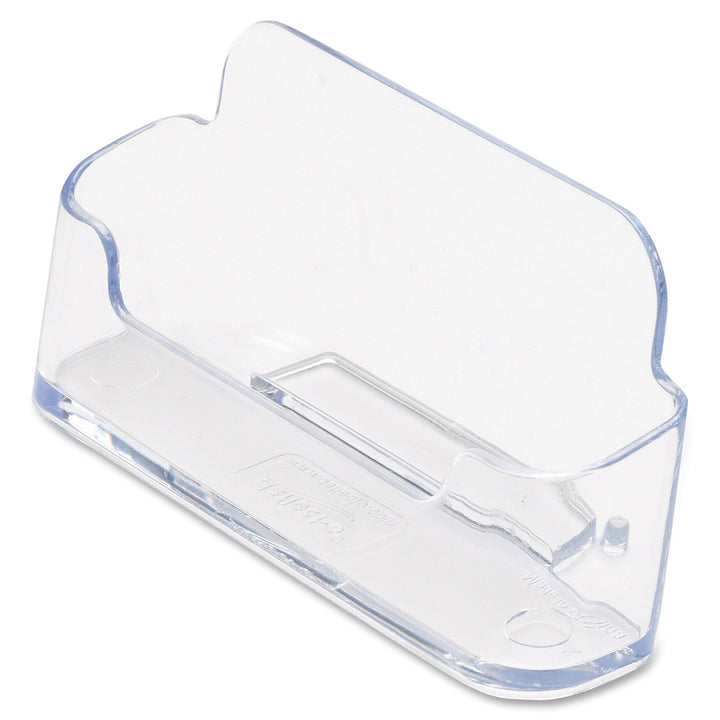 Image of deflecto® Horizontal Business Card Holder, Holds 50 Cards, 3.88 X 1.38 X 1.81, Plastic, Clear