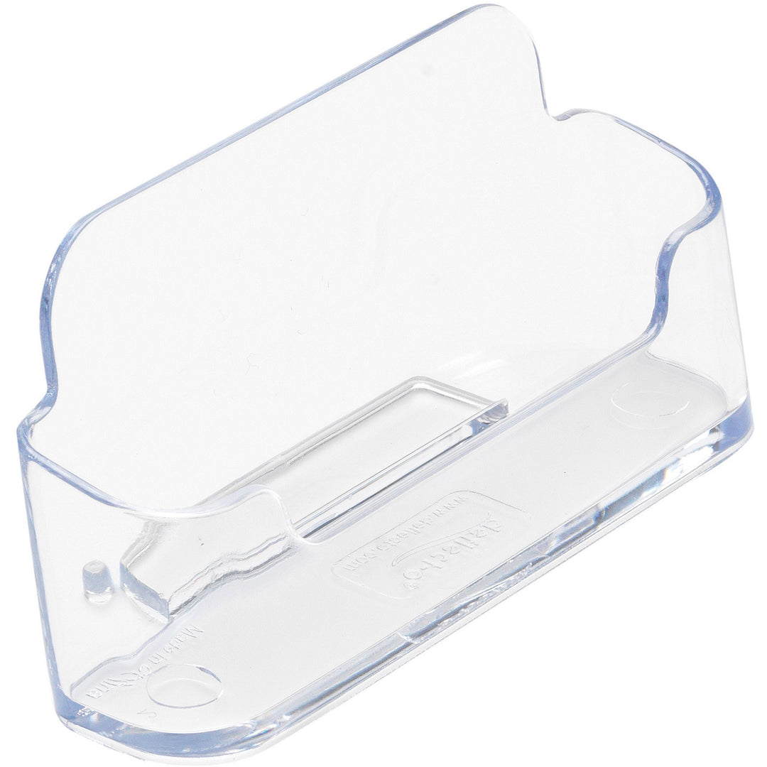 Image of deflecto® Horizontal Business Card Holder, Holds 50 Cards, 3.88 X 1.38 X 1.81, Plastic, Clear