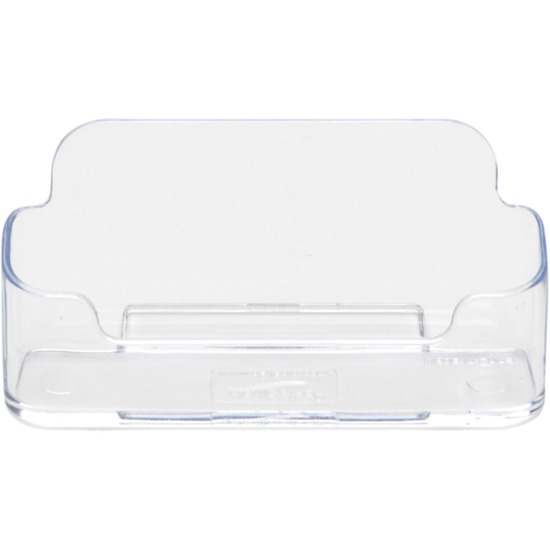 Image of deflecto® Horizontal Business Card Holder, Holds 50 Cards, 3.88 X 1.38 X 1.81, Plastic, Clear