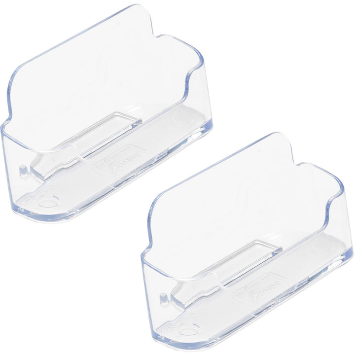 Image of deflecto® Desktop Business Card Holder,3-3/4"x1-7/8"x1-1/2",2/PK,CL