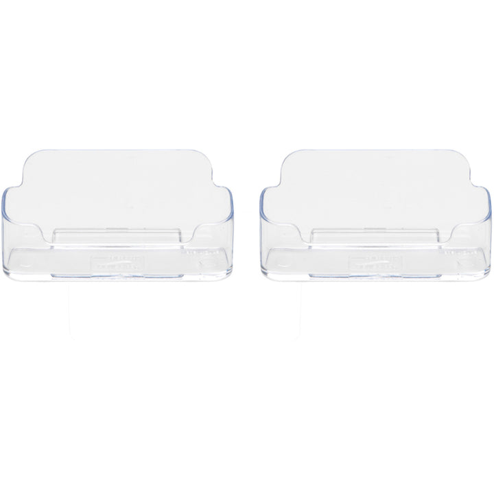 Image of deflecto® Desktop Business Card Holder,3-3/4"x1-7/8"x1-1/2",2/PK,CL