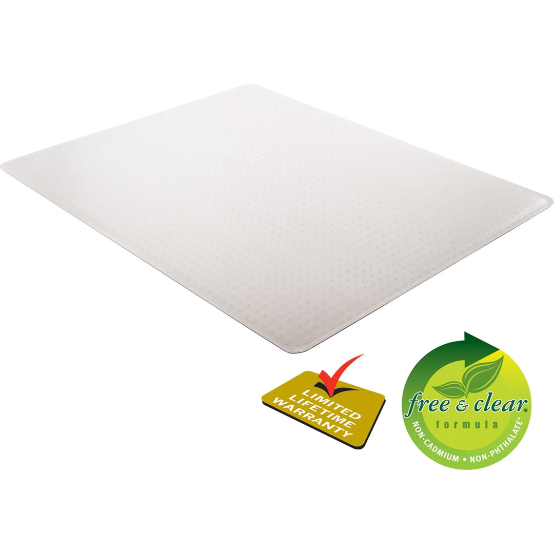 Image of deflecto® Supermat Frequent Use Chair Mat, Med Pile Carpet, 45 X 53, Beveled Rectangle, Clear