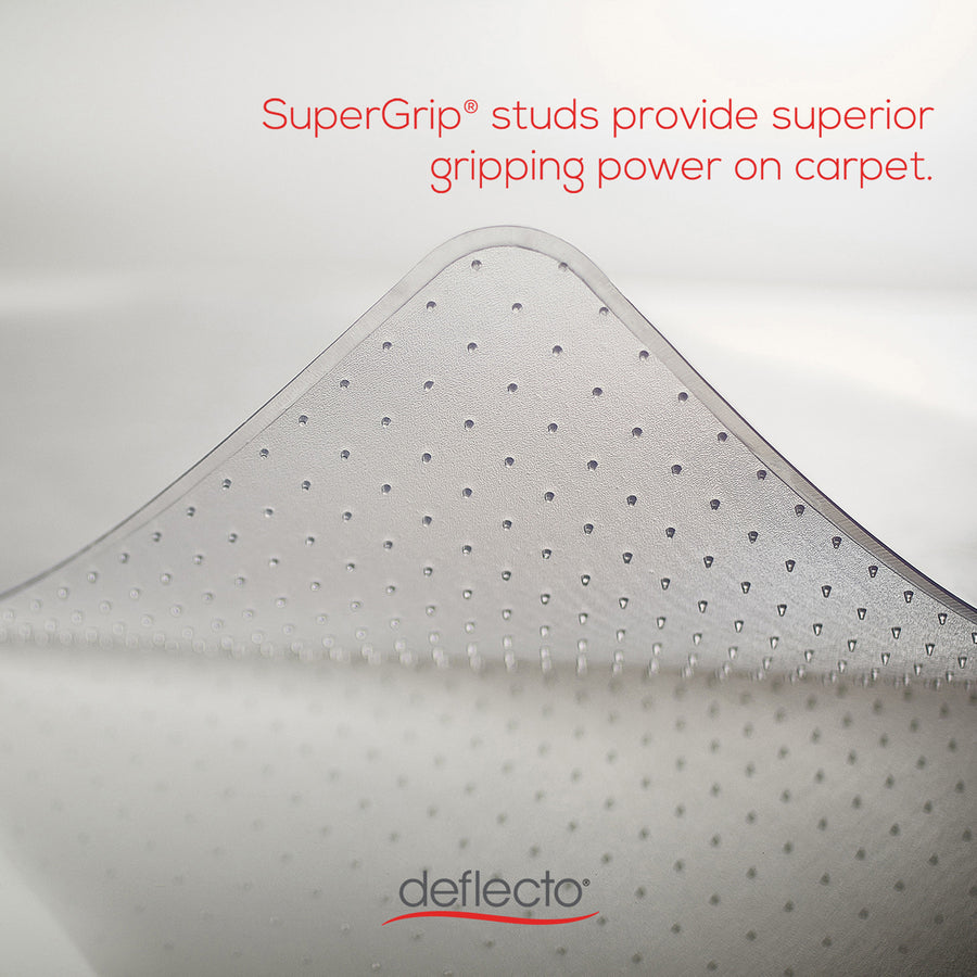 Image of deflecto® Supermat Frequent Use Chair Mat, Med Pile Carpet, 45 X 53, Beveled Rectangle, Clear