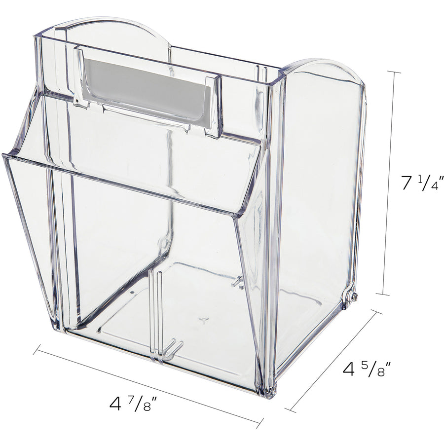 Image of deflecto® Bin System,Modular,4-Bin,23-5/8"x6-5/8"x8-1/8",White/CL