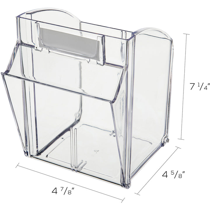Image of deflecto® Bin System,Modular,4-Bin,23-5/8"x6-5/8"x8-1/8",White/CL