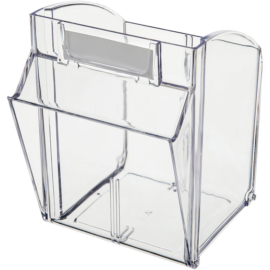 Image of deflecto® Bin System,Modular,4-Bin,23-5/8"x6-5/8"x8-1/8",White/CL