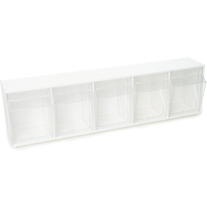 Image of deflecto® Bin System,Modular,5-Bin,23-5/8"x5-1/4"x6-1/2",White/CL
