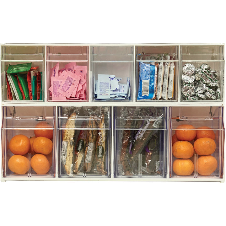Image of deflecto® Bin System,Modular,5-Bin,23-5/8"x5-1/4"x6-1/2",White/CL