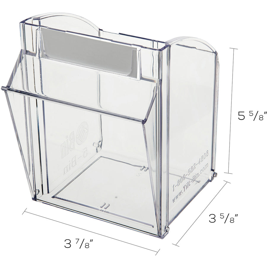 Image of deflecto® Bin System,Modular,5-Bin,23-5/8"x5-1/4"x6-1/2",White/CL