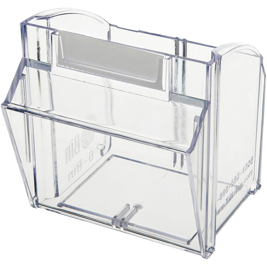 Image of deflecto® Bin System,Modular,6-Bin,23-5/8"x3-5/8"x4-1/2",White/CL