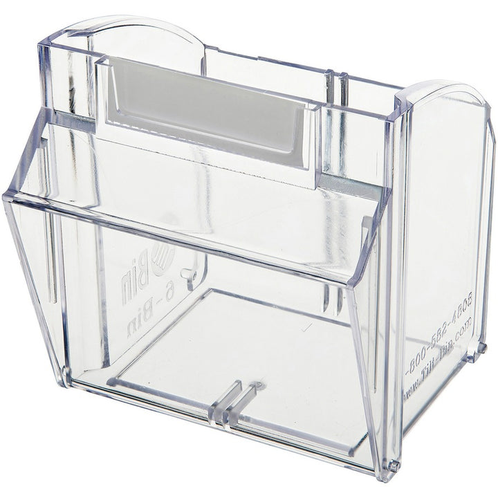 Image of deflecto® Bin System,Modular,6-Bin,23-5/8"x3-5/8"x4-1/2",White/CL