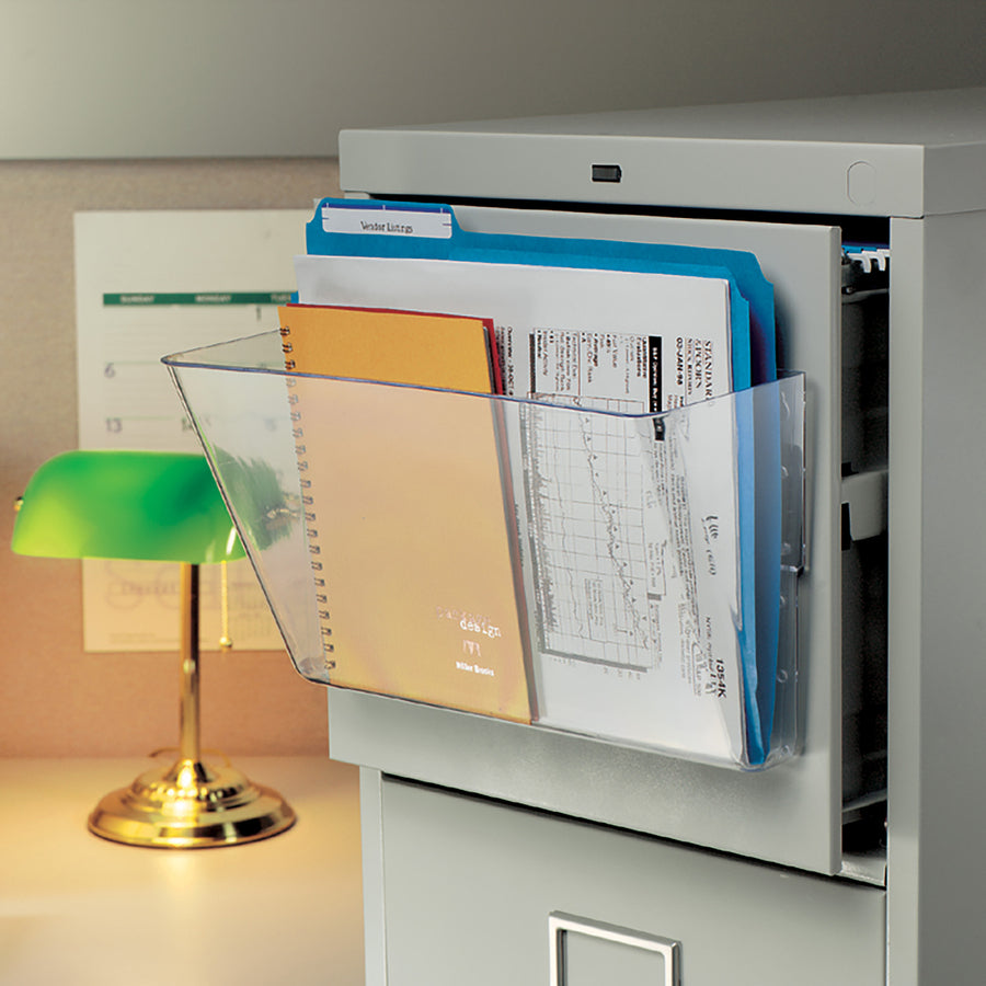 Image of deflecto® Magnetic DocuPocket Wall File, Legal/Letter Size, 15" x 3" x 6.38", Clear