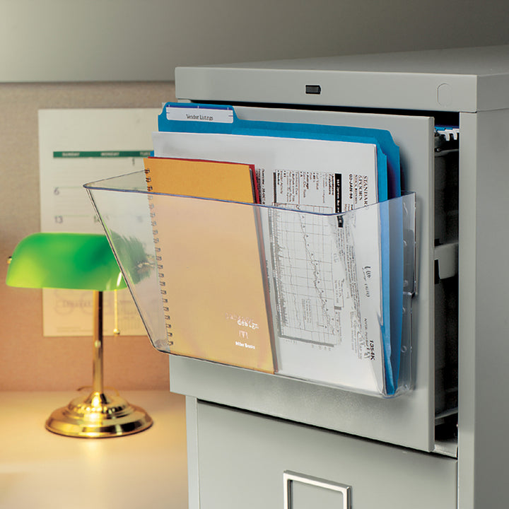Image of deflecto® Magnetic DocuPocket Wall File, Legal/Letter Size, 15" x 3" x 6.38", Clear